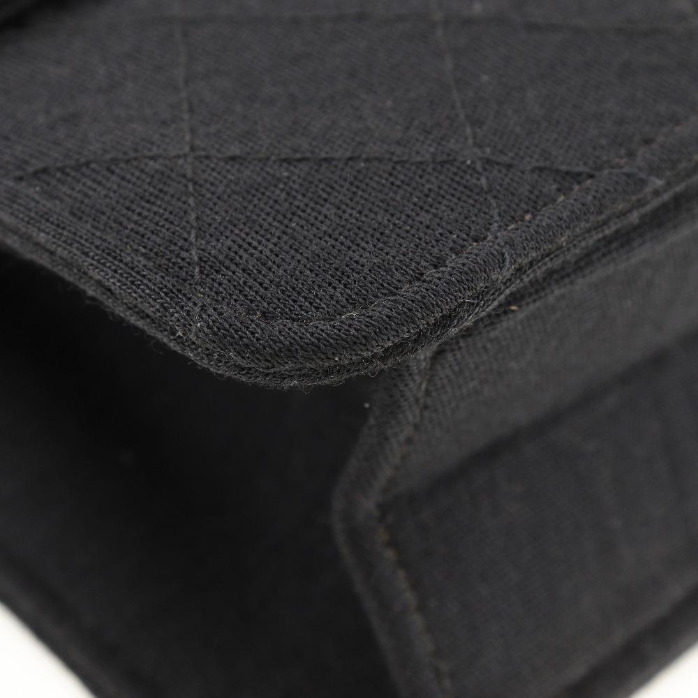 Chanel ChainShoulder Shoulder Bag Matelasse black/Gold Hardware Cotton Women Used