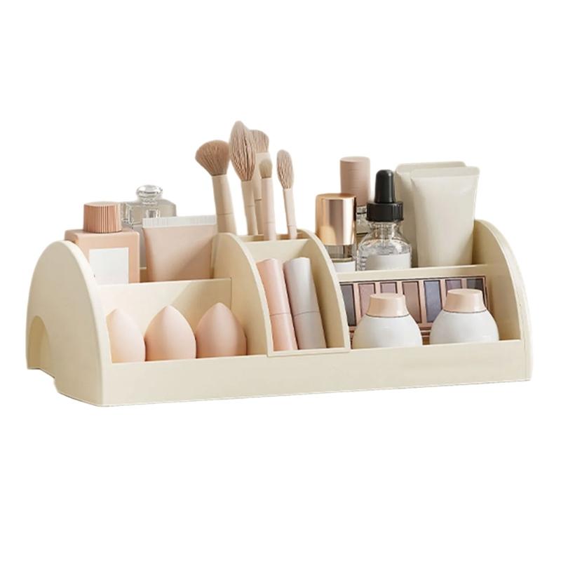 

Large Capacity Desktop Makeup Organizers Storage Rack Elegant Designs for Bedroom Vanities or Bathroom Countertop 1