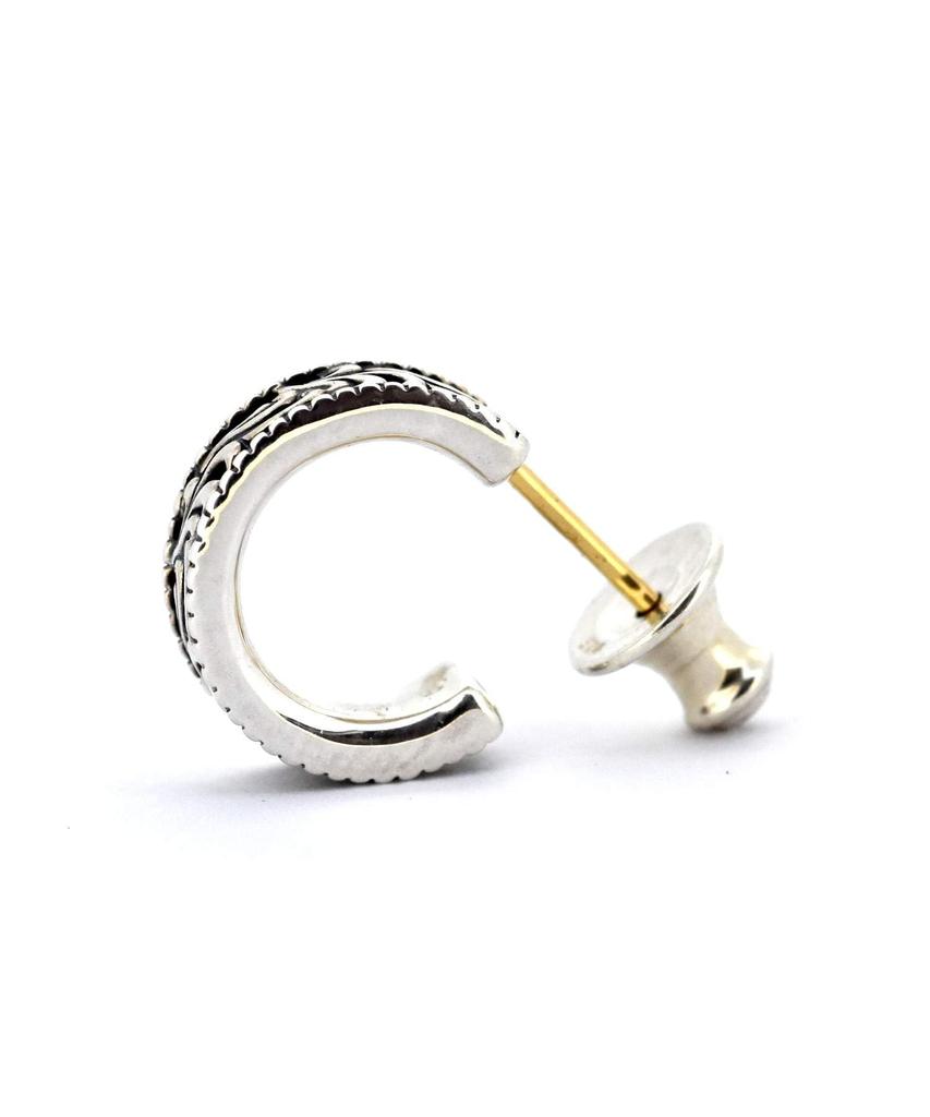 Lionheart HOWL Mane Hoop Earrings, 925 Sterling Silver, Men's, with Pouch