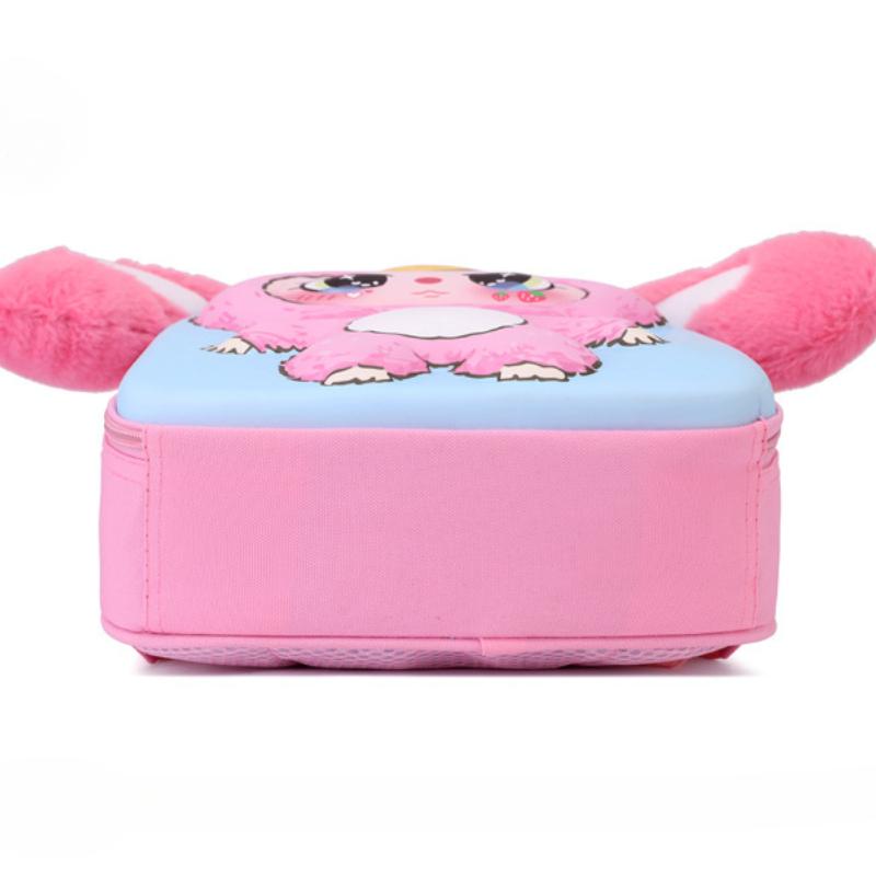 2025 Spring New Cute Cartoon Children Schoolbags Adorable Big Ears Plush Doll Kid's Backpack Ultra Light Kindergarten 3-6 Years Old Baby Girl Book Bag