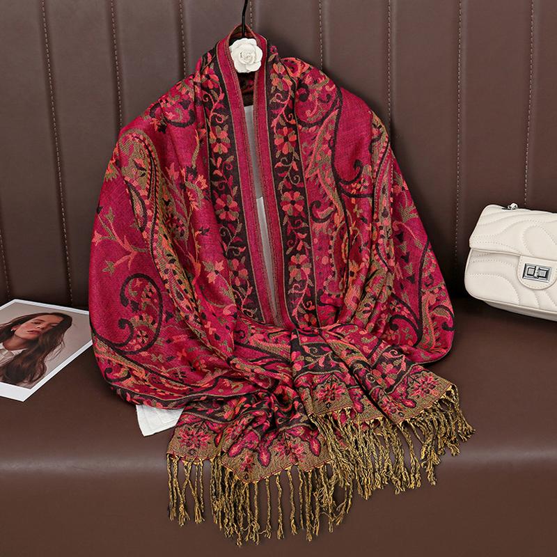 Luxury Winter Cashmere Shawl Lady Wrap Warm Autumn Scarves Design Print Female Foulard Cotton Stoles Scarf