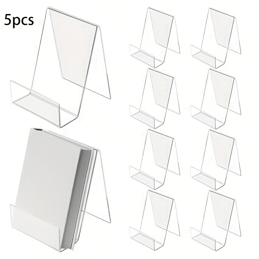 

5/15pcs Clear Acrylic Display Easel Holder - Contemporary Plastic Bookshelf for Pictures, Books, Sheet Music, Art Works, CDs
