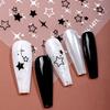 1pc/3pcs Black White 3D Star Nail Art Sticker Pentagram Self-Adhesive Decals Sliders for Nails DIY Manicure Decoration