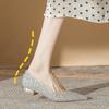 Sexy Shiny Sequin Pumps Women 2026 New Pointed Toe Low Heels Wedding Party Shoes Slip-on Bling Glitter Bride Heeled Footwears