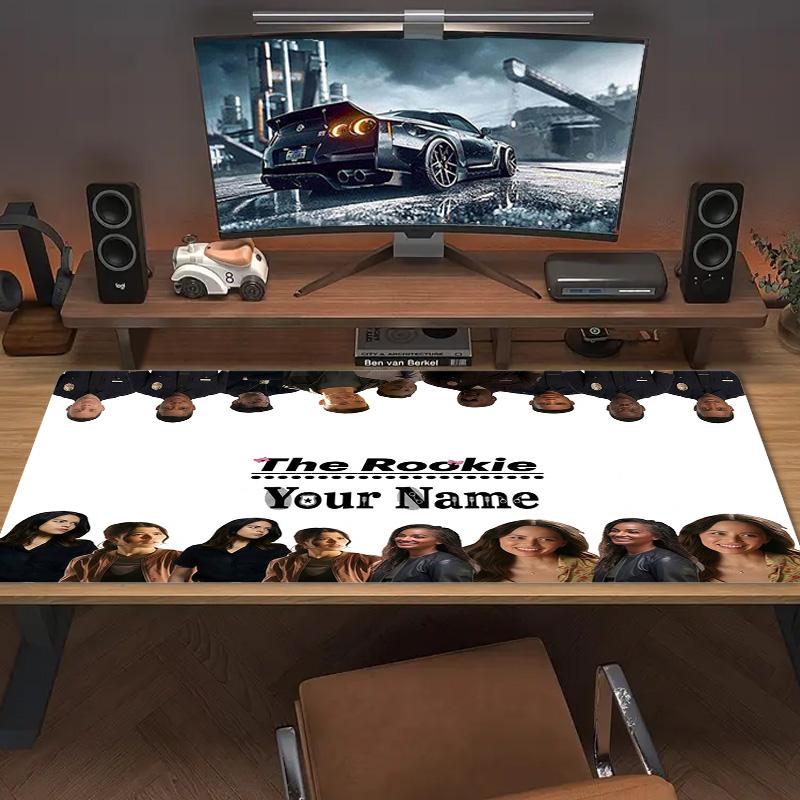 The Rookie Custom Name Large Size Mouse Pad Large Gaming Table Cushion Non-slip Laptop Tablet Big Mousepad XXL Mat Mini PC Playmat With Lock edge