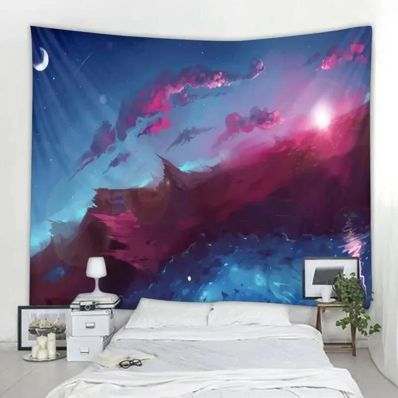 Фэнтезийная сцена звездное небо декоративный гобелен офис гостиная украшение домашний — фото 9