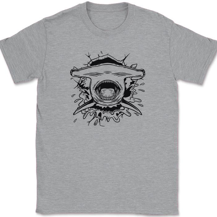 

Футболка с акулой-молот, рвущей ткань, Хищник океана, Забавная подарочная футболка M