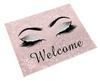 Women Eyelash Placemat Welcome Slogans Linen Dining Table Mats Coaster Pad Bowl Coffee Cup Mat 45x30CM Nordic Home Decor