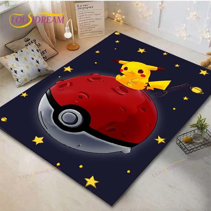 Pokémon Pikachu Teppich Wohnzimmer Schlafzimmer Bettvorleger Arbeitszimmer Computerstuhl Heimtextilien Fußmatte Teppich