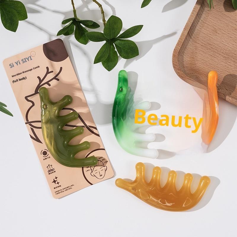 Body Meridian Massage Comb Stress Relief Gua Sha Tool Acupuncture Therapy Blood Circulation Anti-Static Plastic Hair Combs