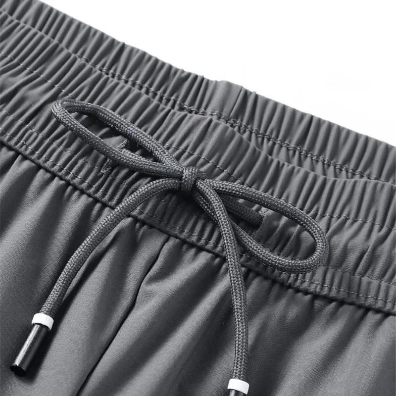 Summer Cool Pants Men 6XL Plus Szie Sweatpants Fashion Casual Stretch Pants Male Big Size 7XL 8XL Summer Trousers Black Grey