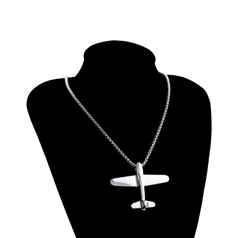 Titanium Steel Pendant Hiphop Punk Korean Clavicle Choker Man Chain Necklace Neck Jewelry Airplane