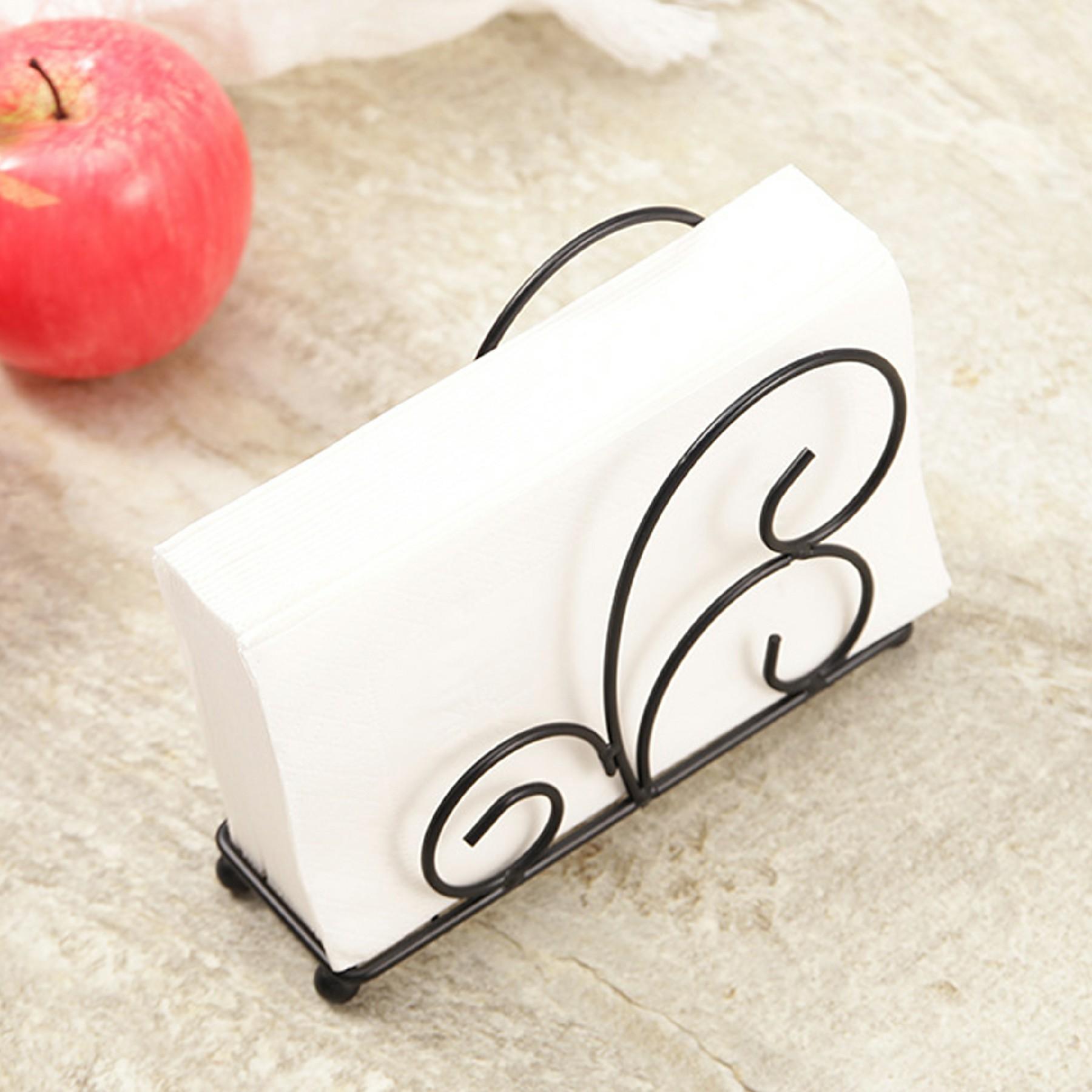 

Iron Napkin Holder Metal Tissue Dispenser for Cafe/Hotel/Restaurant Table Organizer Black
