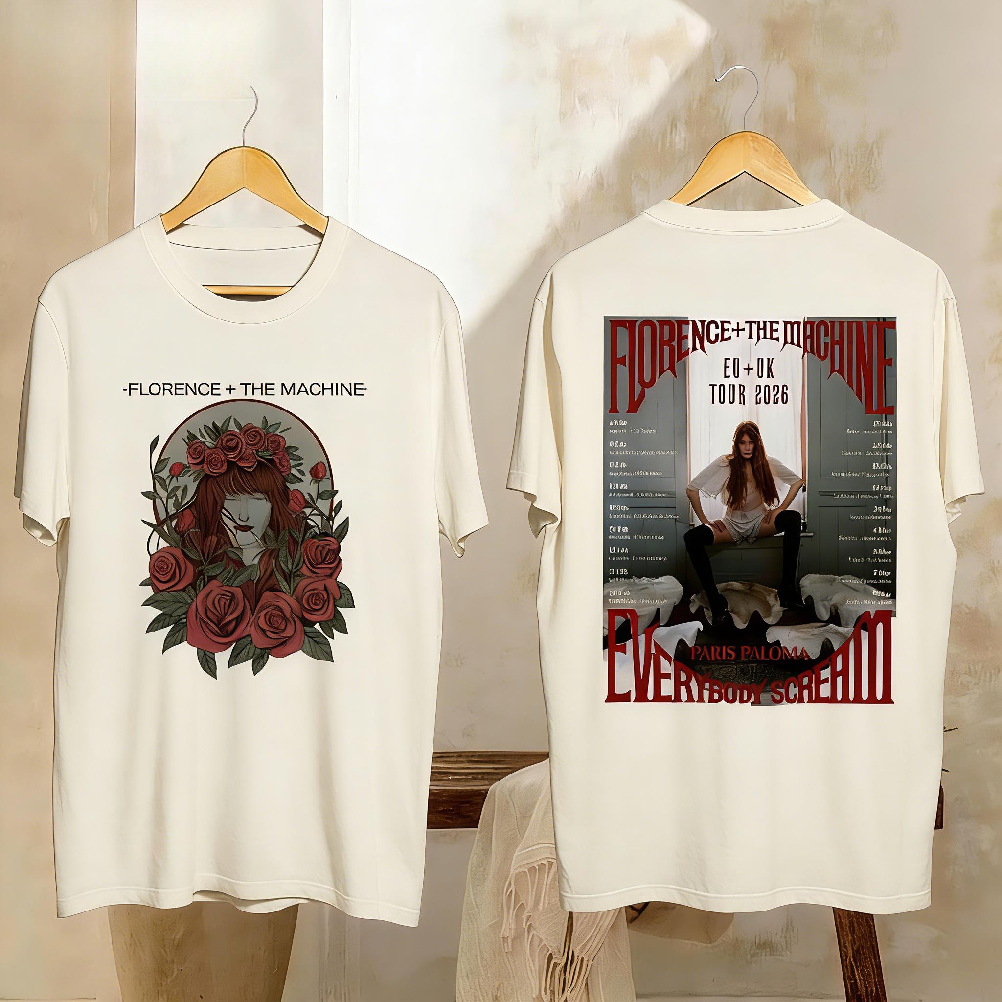 

Florence and The Machine Тур 2026 Футболка Графіка Концерту Ретро Унісекс та Жіноча Універсальна Зручна Дихаюча S