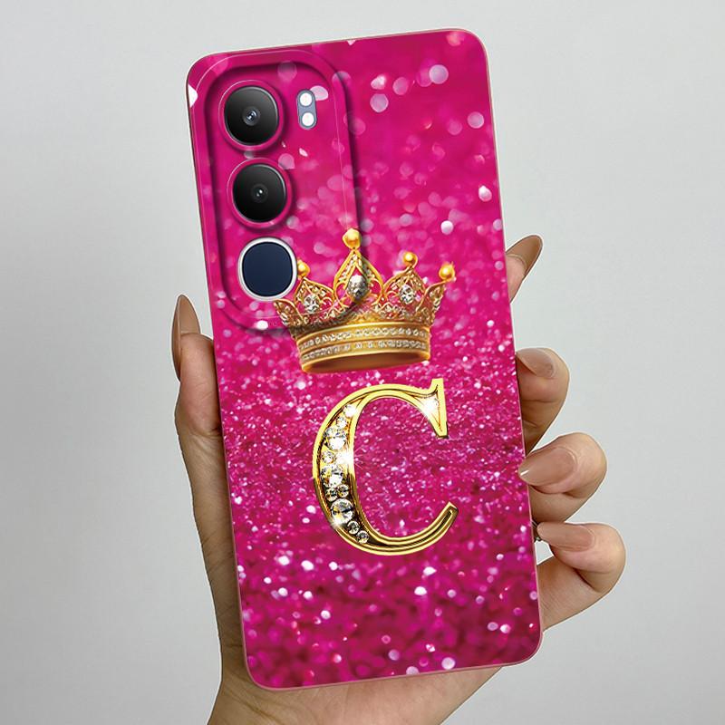 Pro Vivo Y19s 4G Pouzdro Koruna Počáteční Písmeno Měkký Silikonový Ochranný Zadní Kryt Pro Vivo V2419 Coque pro VivoY19S Y 19 s Fundas