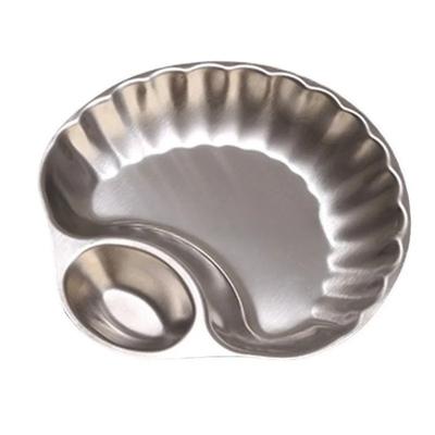 French Retro Shell Shape Decorative Plate 304 Stainless Steel French Fries Fried Chicken Snack Plate Home Storage