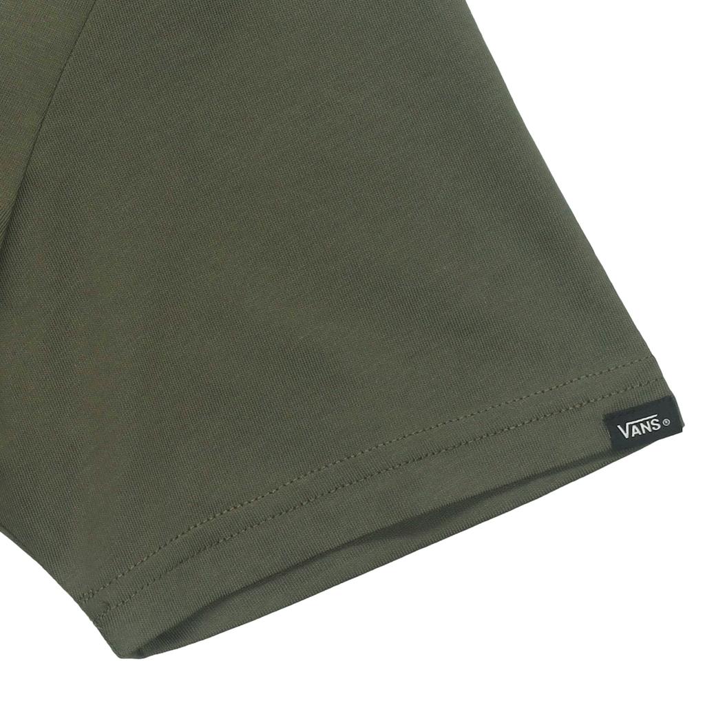 Vans Simple Letter Logo Print Round Neck Short Sleeve T-Shirt Men Tops Army-Green VN0A4MM6KCZ