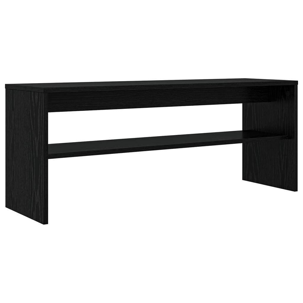 TV Cabinet In Black Oak Look 100 X 30 X 40 Cm Engineered Wood