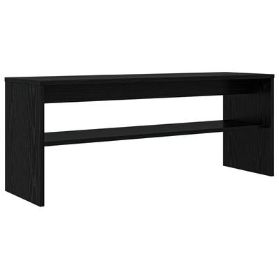 TV Cabinet In Black Oak Look 100 X 30 X 40 Cm Engineered Wood