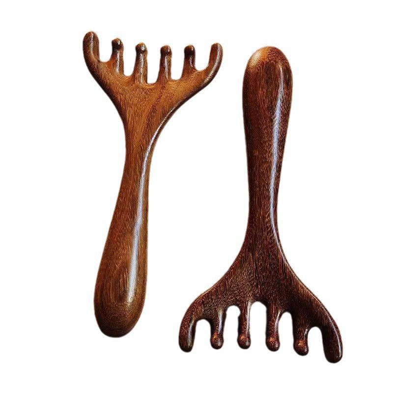 Multifunctional Sandalwood Scalp & Head Massager Comb for Hair Loss and Gua Sha Therapy