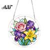 Transparent Acrylic Decor 7.48 Inch Circular DIY Puzzle Suncatcher, Stained Glass Style Window Hanging Ornament, Adult Gift Waterproof Pendant