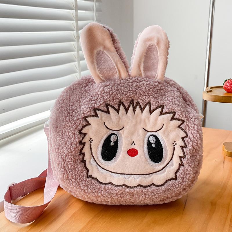 Children's Labubu Crossbody Bag, Cartoon Backpack, Matt Coin Purse, Girls' Bubble Plush Bag