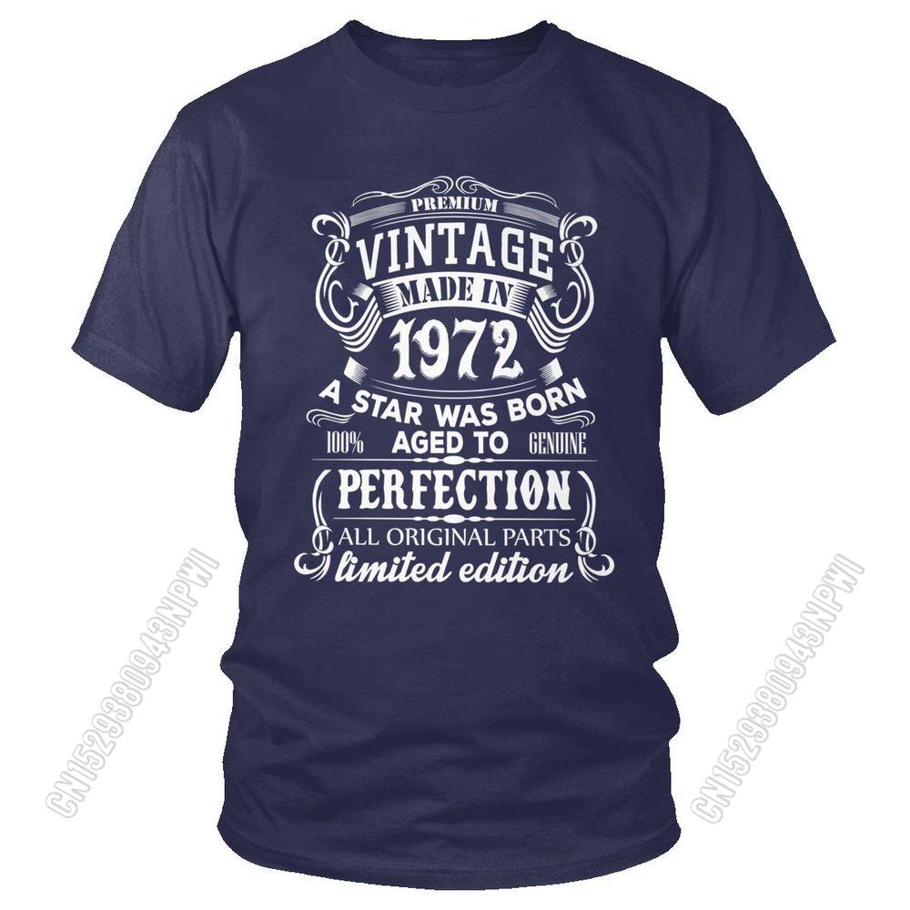 T-Shirt Men Short Sleeve T Shirt 100% Cotton Coupe Ample Idéal Comme Cadeau D'anniversaire Collection Été 1972 Custom Gift