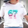 Summer Six Seven 67 Cool Print Children's Tshirt Short Sleeve  Cartoon Fashion Boys Tees Shirt Casual Harajuku Kid Clothes