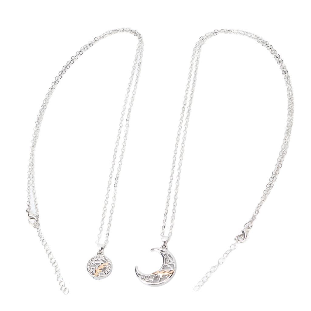 2pcs Couple Necklace Alloy Adjustable Sun Moon Magnetic Suction Matching Necklace for Lovers Best Friends