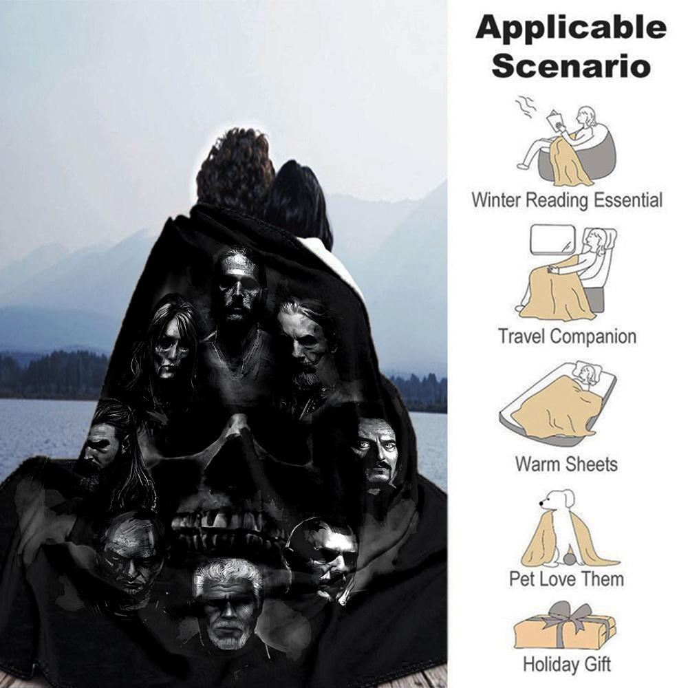 1pc Skull Faces Throw Blanket Soft Flannel, Cozy All Season Polyester Perfect for Home, Office