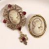 Two-Piece Set Bohemian Luxury Palace Style Embossed Beauty Head Ladies Brooch Suitable for Banquets, Weddings And Daily Wear