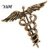 Sweater Brooch Pin Angel Wing Entwined Snake Brooch, Vintage Alloy Lapel Collar Pin, Metal Badge Men Women Jewelry Accessories for Suit Dress