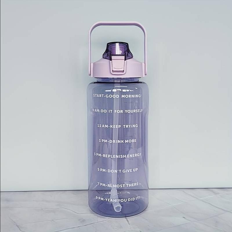 1pc Large Capacity Portable Water Bottle with Time Marker for Cycling, Running, and Travel - Clear and Convenient