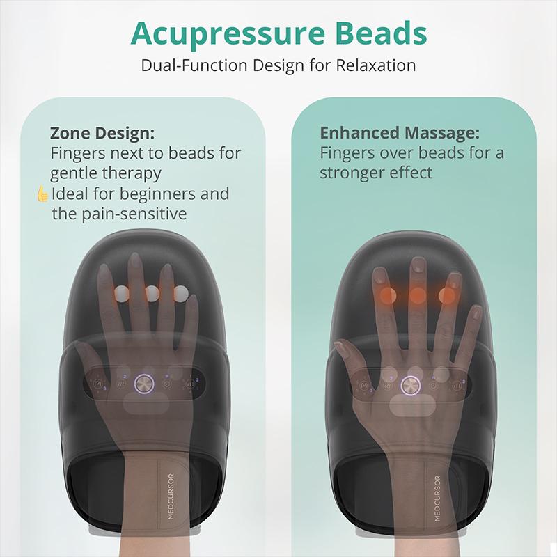 2026 New Wireless Electric Hand Massager Air Compression Hot Compress Palm Acupoint Massager Finger Arthritis Numbness Muscle Relaxation