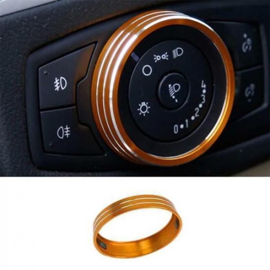 Headlight Switch Control Button Aluminum 2013- Golden For Ford Escape Kuga