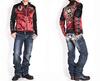 by our Riders Flying Fire Skull Embroidery Patch Bonding Riders Jacket Wine Red x [Banson] [Custom-ordered store] & JFV-901-WINERED-BLACK (XXL, Black)