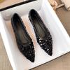 Pointed single shoes summer shallow mouth evening ladyshoes not tired feet sequined Doudou shoes