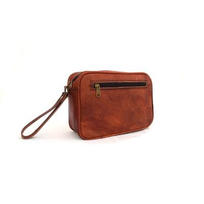 Bolsa de higiene pessoal de couro de cabra genuíno, kit de barbear, organizador de estojo, bolsa de higiene pessoal