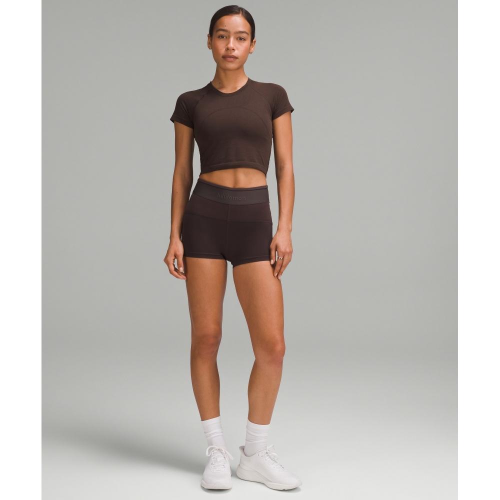 Lululemon Swiftly Tech Cropped Short Sleeve Shirt 2.0 Espresso Espresso