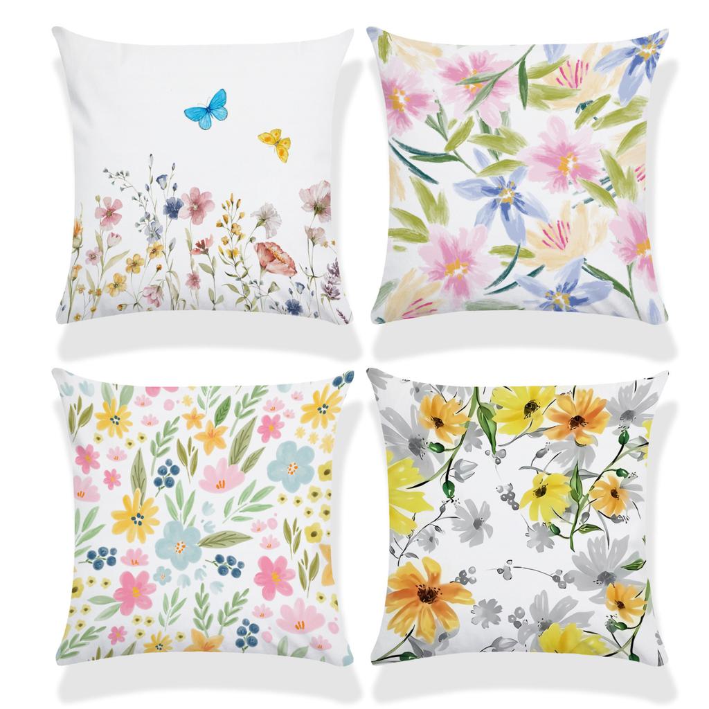 Home Decor Colorful Floral Patterns Pillow Covers for Home Pattern Cushion Cover Suitable for Sofa Bedroom Car Pillow Cover