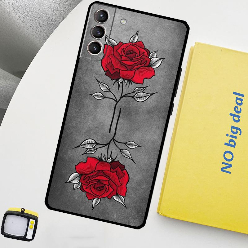 Rose Flower Floral Phone Case For Samsung Galaxy S25 Ultra S20 S21 S22 S23 Plus S24 Ultra S9 S10 S25 FE Cover