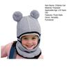 Children Hat Plush Balls Decor Thickened Knitting Hat 3-in-1 Design Hat Scarf Face Guard Headgear Elastic Fit Windproof Hat