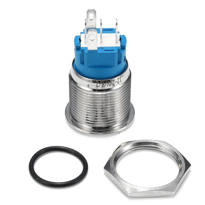 IP67 19mm Metal Waterproof LED Power Symbol 5Pin Reset Car Push Button Switch