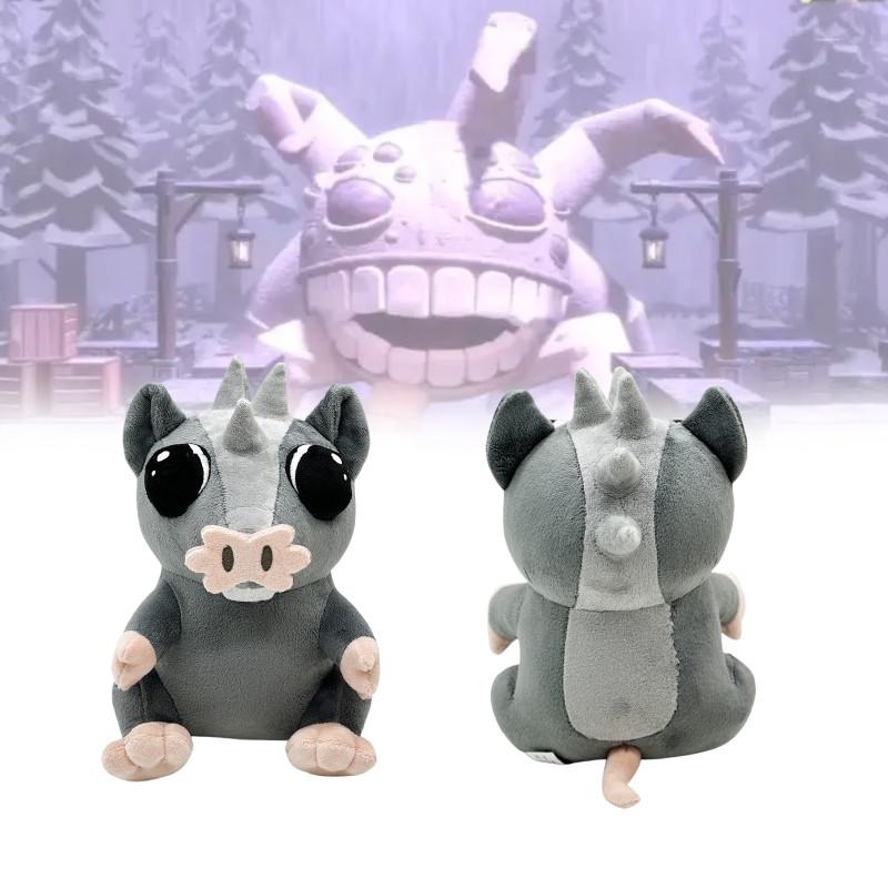 Doors The Roblox Content Gray Mouse Pig Plush Toy Animal Gift Room Decoration