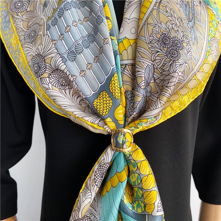 Armor Samurai Silk Crepe Satin Large Square Shawl Mulberry Silk Ladies Silk Scarf Wind
