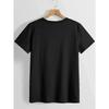 European Size Fashionable Letter Cartoon Print Women'S Round Neck Pure T-Shirt, Simple Design, Comfortable And Breathableer