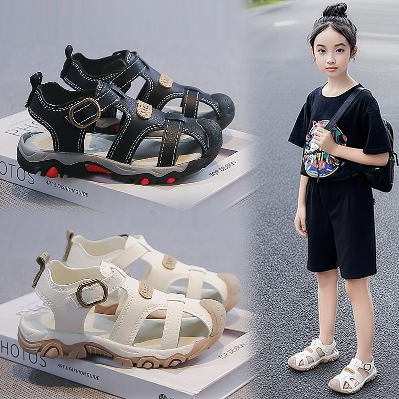 Zachte Zool Kinder Zomer Sandalen Jongens Meisjes Gesloten Teen Anti Stoot Strand Slippers Stijlvol