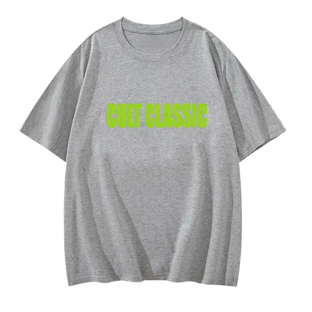 Cult Classic Vintage Black and White Bold Letter Printed High Street T-Shirt Cotton Graphic Tee Unisex Unisex Summer Streetwear