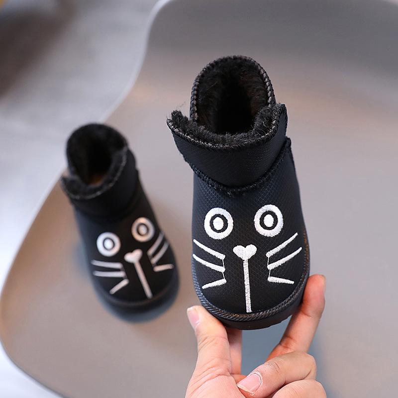 

Осенне-зимние детские зимние сапоги с водонепроницаемым и утолщенным флисом для девочек 21 чёрный