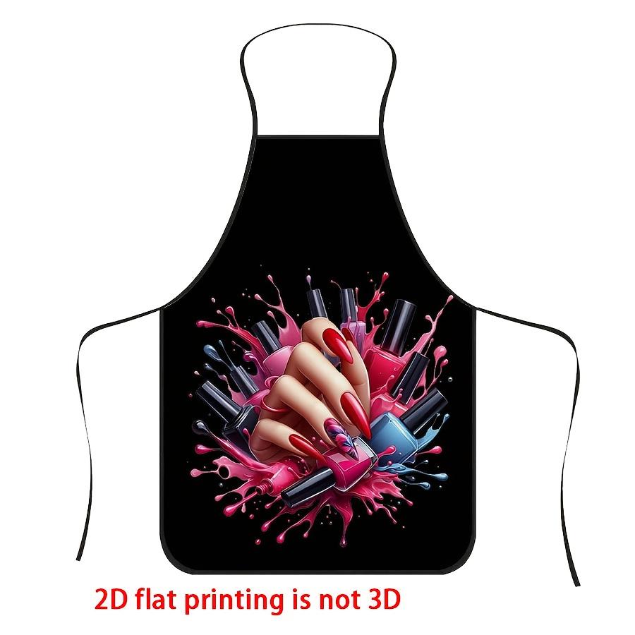 

Nail Polish Splash Apron, Manicure Theme Kitchen Cooking Bib, Colorful Nail Art Pattern, Multiple Sizes Available 38X47cm(15X19in)